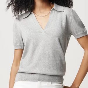 J.Crew with Cashmere Collared Gray Sweater Top Women’s Medium
